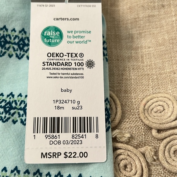 Carter's Baby Boys Sleeveless Stripe Hooded Romper/NWT/18m - Picture 5 of 11